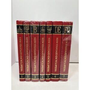 New Standard Encyclopedia 1-7 Volume Hardcover Set 1997 Red Shrink Wrapped